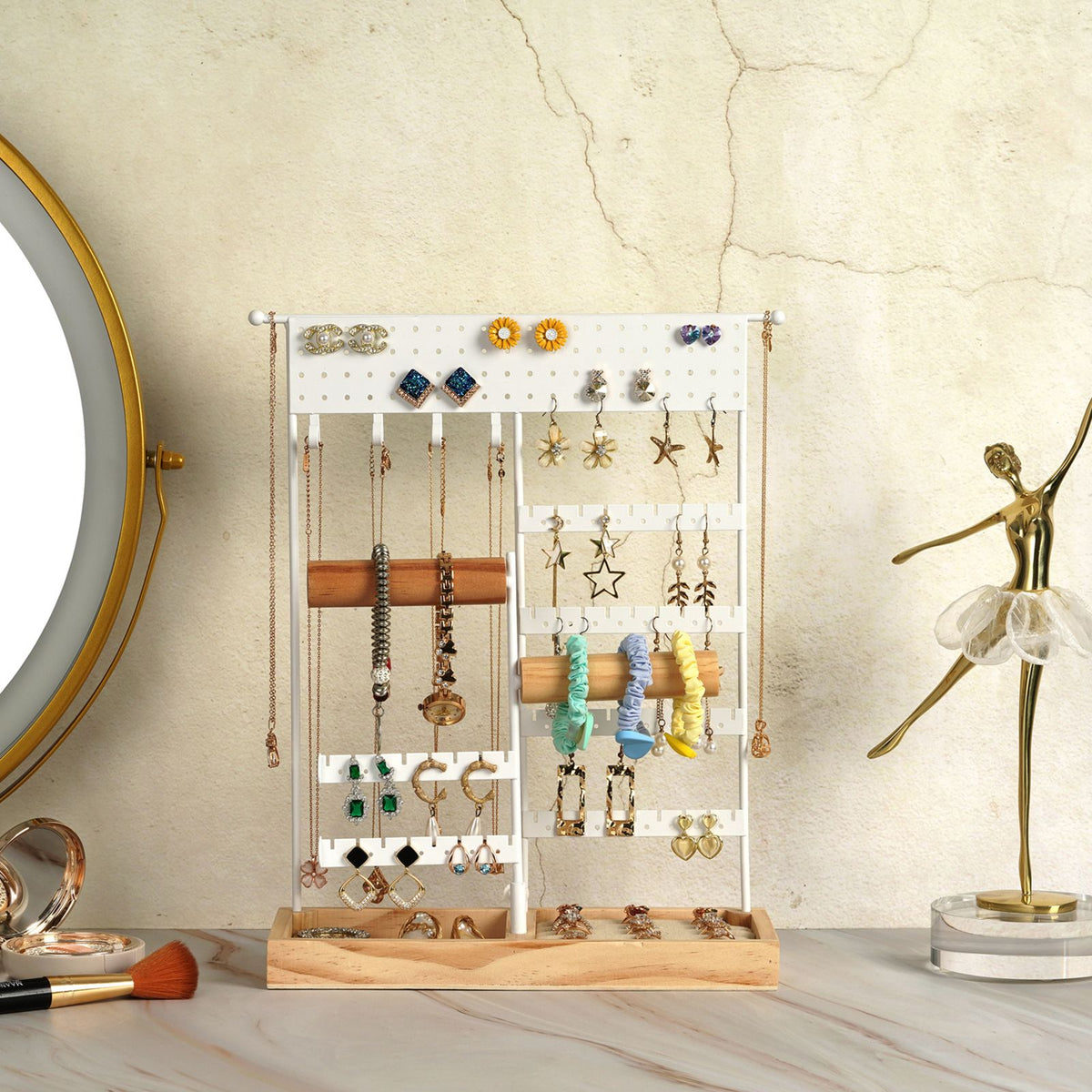Jewelry Organizer Stand Durable Hanging Jewelry Holder Necklace Bracelet Display Rack for Home