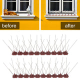 Bird Spikes 15 Feet Stainless Steel Pigeon Deterrent Spikes for Fence Roof Mailbox Window SK430 (4+2) - Extra Image