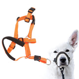Dog Head Collar Breathable Dog Head Harness Dog Mouth Cover with Adjustable Strap for Outdoor Orange XL - Extra Image