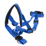 Dog Head Collar Breathable Dog Head Harness Dog Mouth Cover with Adjustable Strap for Outdoor Blue L