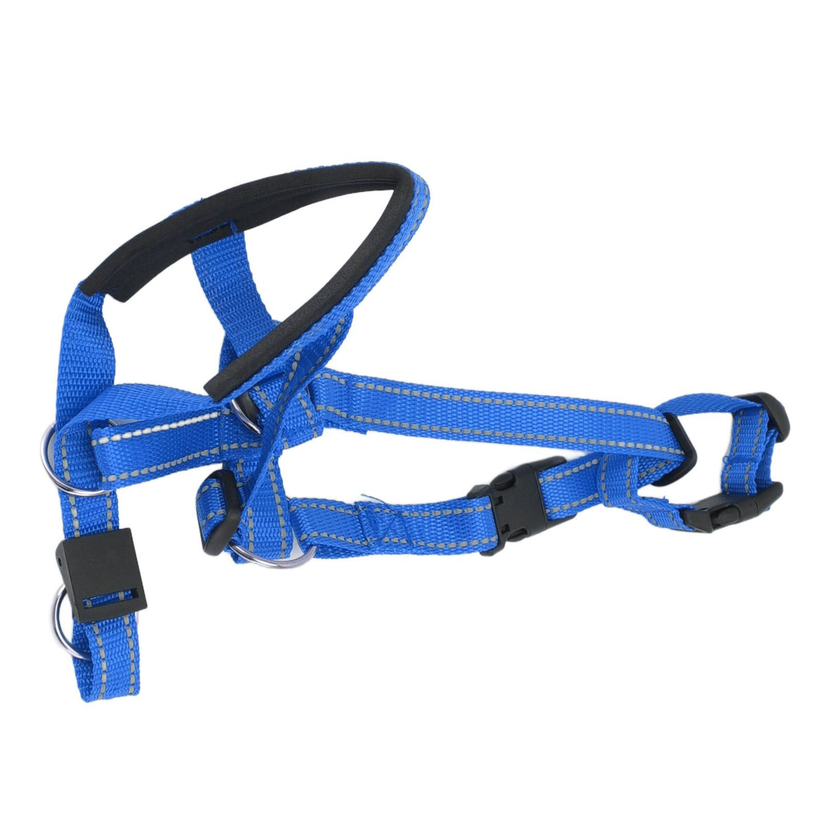 Dog Head Collar Breathable Dog Head Harness Dog Mouth Cover with Adjustable Strap for Outdoor Blue L