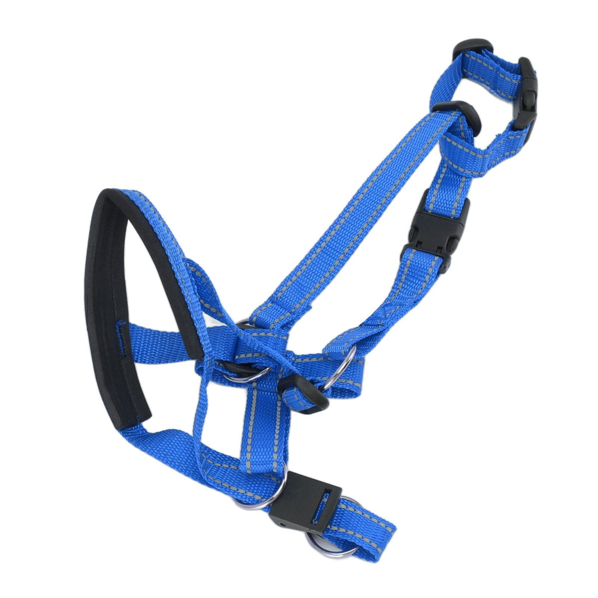 Dog Head Collar Breathable Dog Head Harness Dog Mouth Cover with Adjustable Strap for Outdoor Blue L