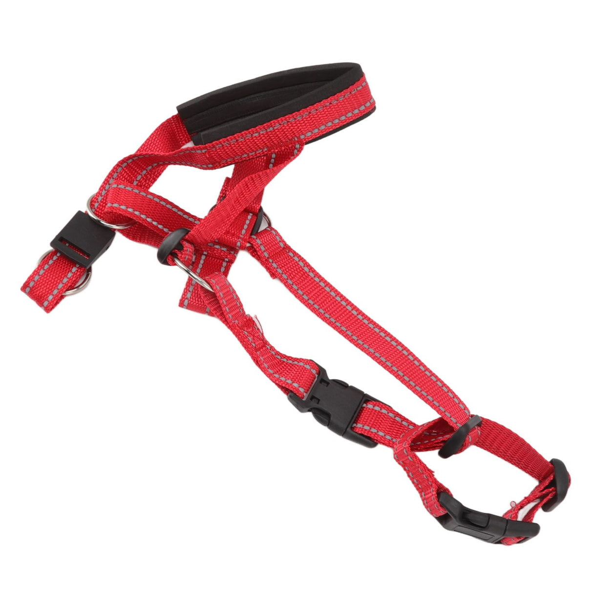 Dog Head Collar Breathable Dog Head Harness Dog Mouth Cover with Adjustable Strap for Outdoor Red L
