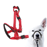 Dog Head Collar Breathable Dog Head Harness Dog Mouth Cover with Adjustable Strap for Outdoor Red L