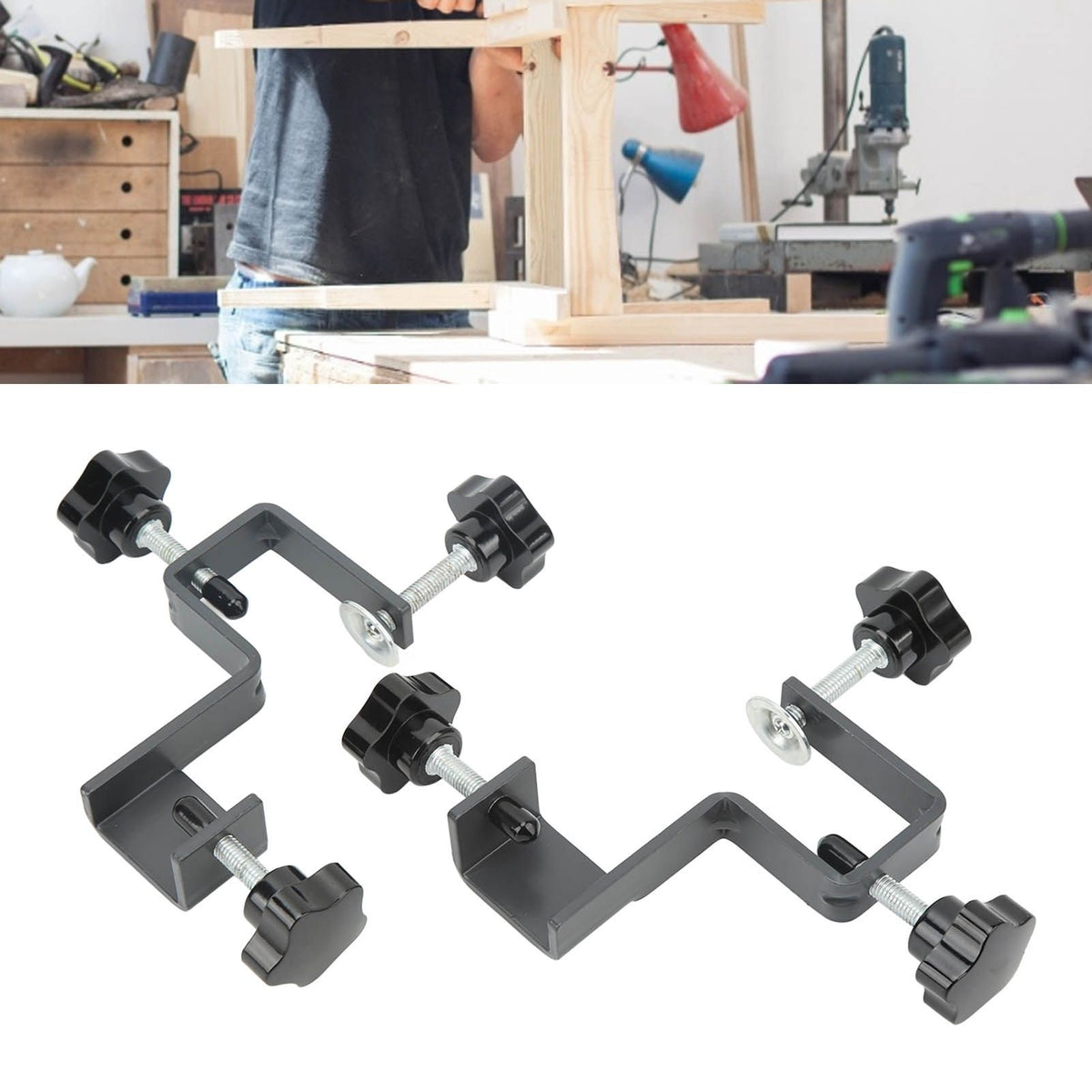 Drawer Front Mounting Clamp Steel Right Angle Drawer Installation Clips for Carpenter Wood Working
