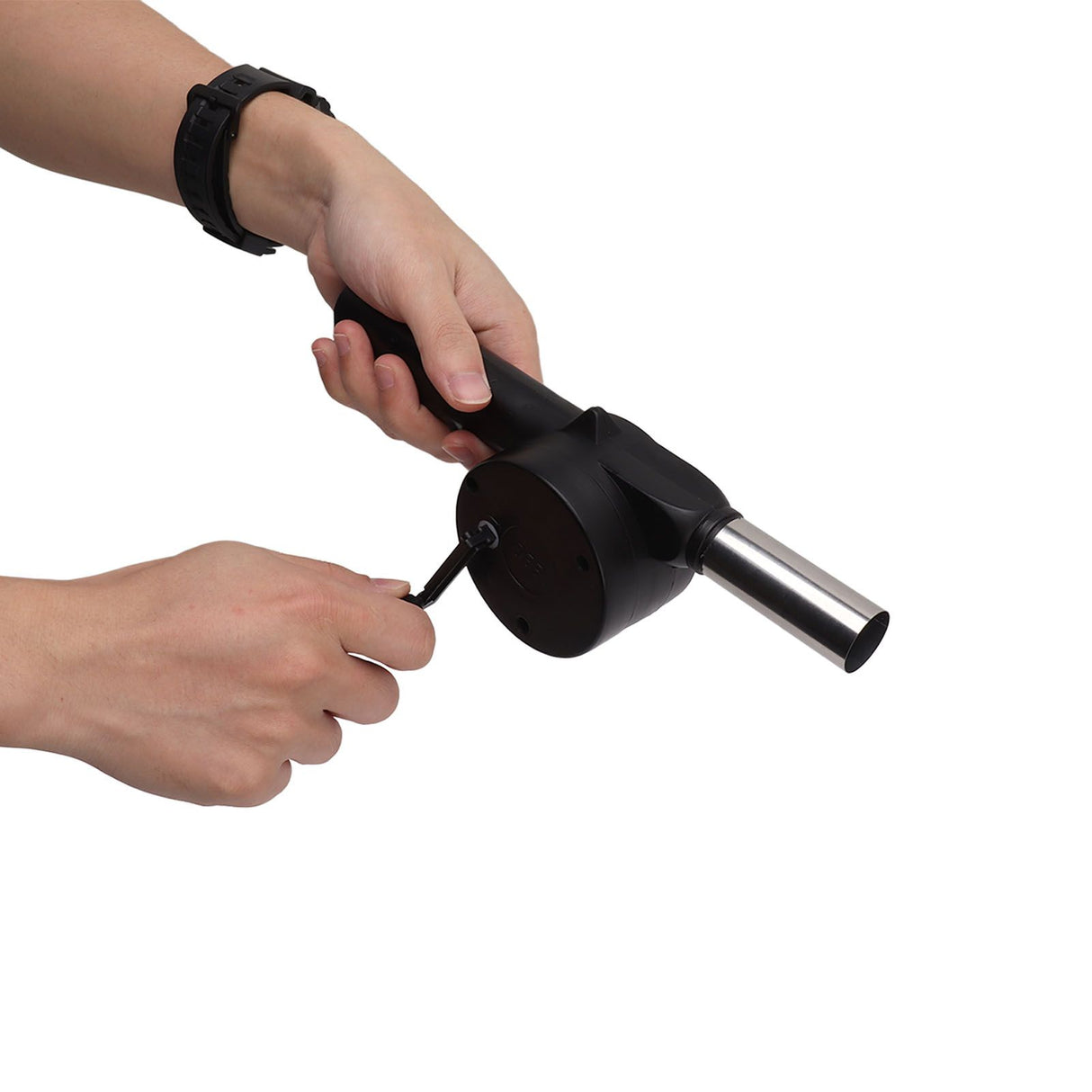 Hand Crank Blower Small Lightweight Portable Time Saving Multi Purpose Hand Crank BBQ Fan for Camping Fireplace Bonfire