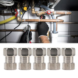 5PCS Plumbing Fittings Stainless Steel Female Thread Pipe Adapter Fittings for Shower Water Heater G3/4