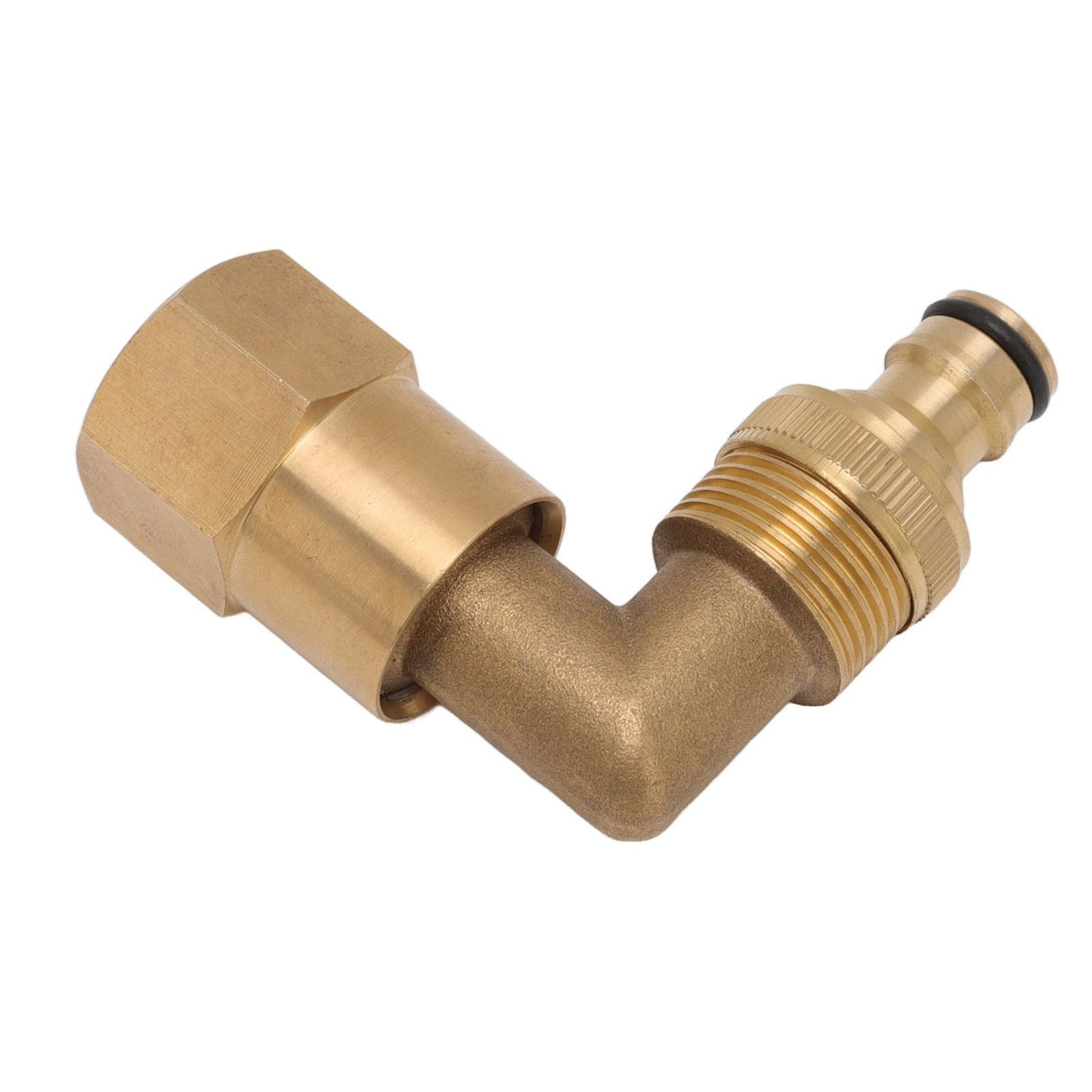 Hose Elbow Fitting Brass 3/4in Female Thread Universal Rotation Pipe Elbow Adapter Good Sealing Nipple Set for Watering