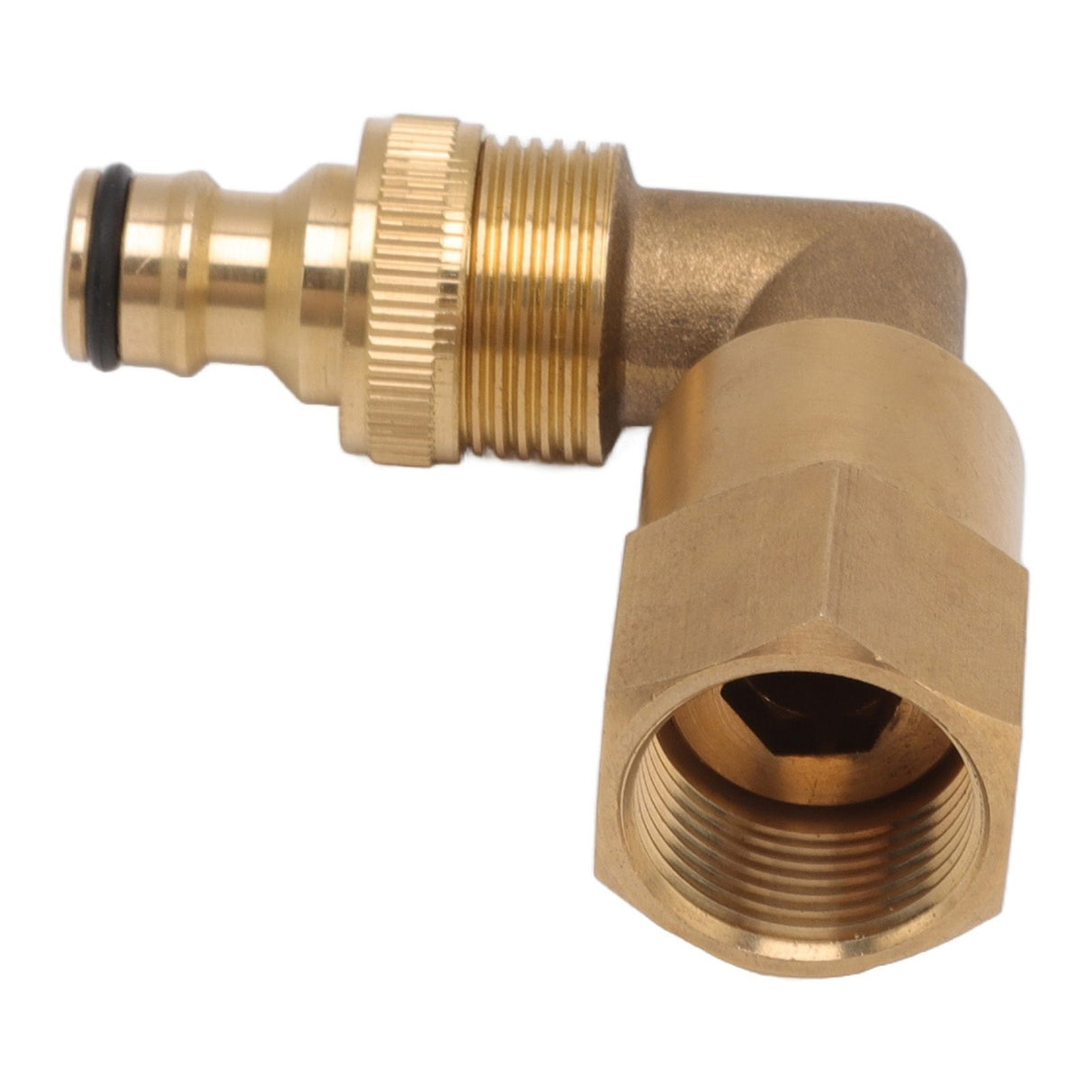 Hose Elbow Fitting Brass 3/4in Female Thread Universal Rotation Pipe Elbow Adapter Good Sealing Nipple Set for Watering