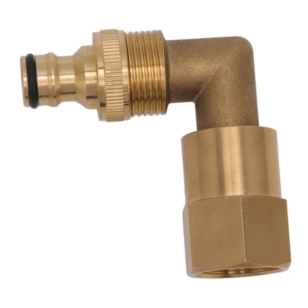 Hose Elbow Fitting Brass 3/4in Female Thread Universal Rotation Pipe Elbow Adapter Good Sealing Nipple Set for Watering