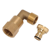 Hose Elbow Fitting Brass 3/4in Female Thread Universal Rotation Pipe Elbow Adapter Good Sealing Nipple Set for Watering - Extra Image