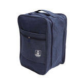 3 Layers Travel Shoe Bag Holds 3 Pair of Shoes Waterproof Portable Shoe Storage Bag for Travel Camping Daily Use Navy Blue - 45-Degree Angle