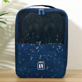 3 Layers Travel Shoe Bag Holds 3 Pair of Shoes Waterproof Portable Shoe Storage Bag for Travel Camping Daily Use Navy Blue