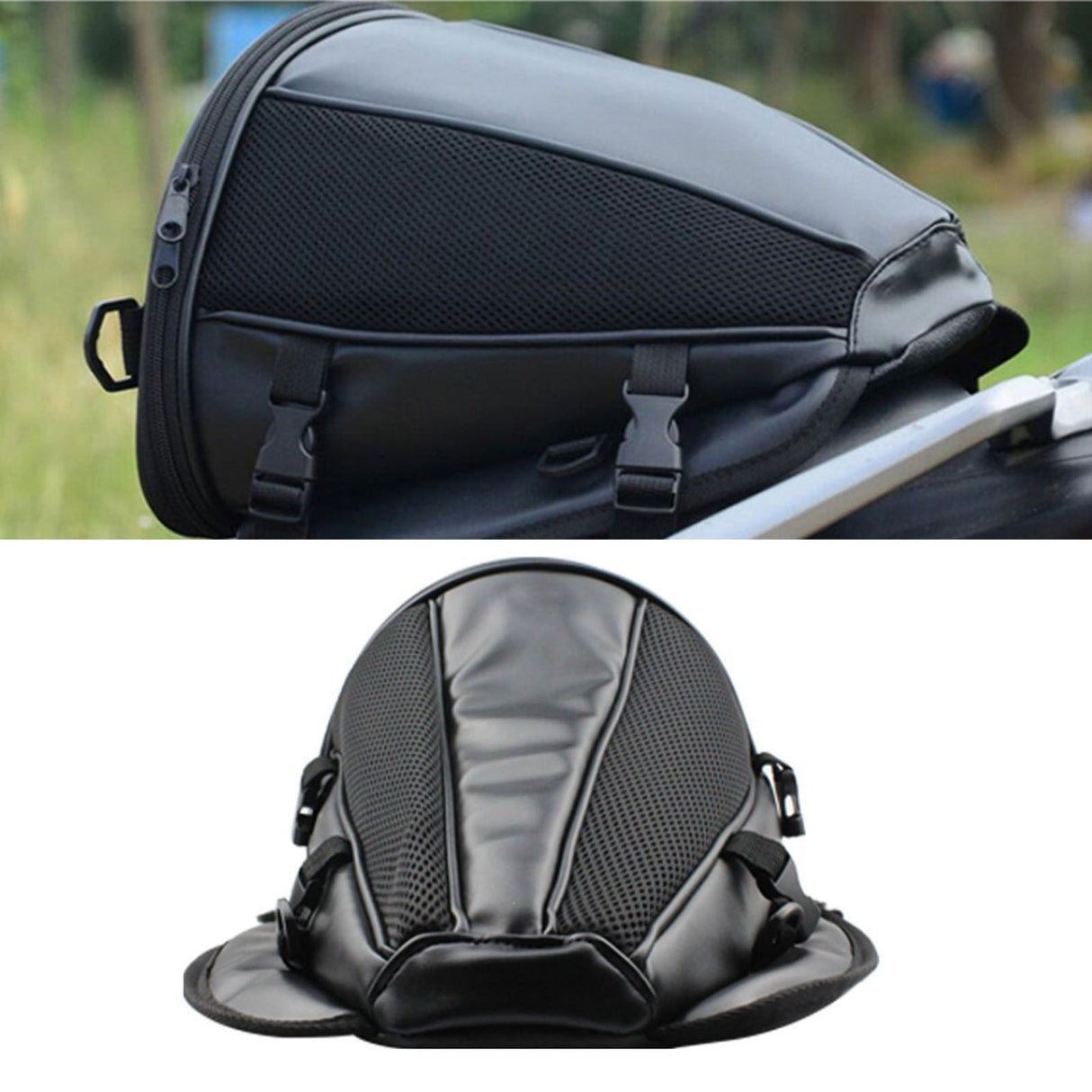 Motorcycle Bag Large Capacity Anti Skid PU Waterproof Lightweight Motorbike Tail Bag