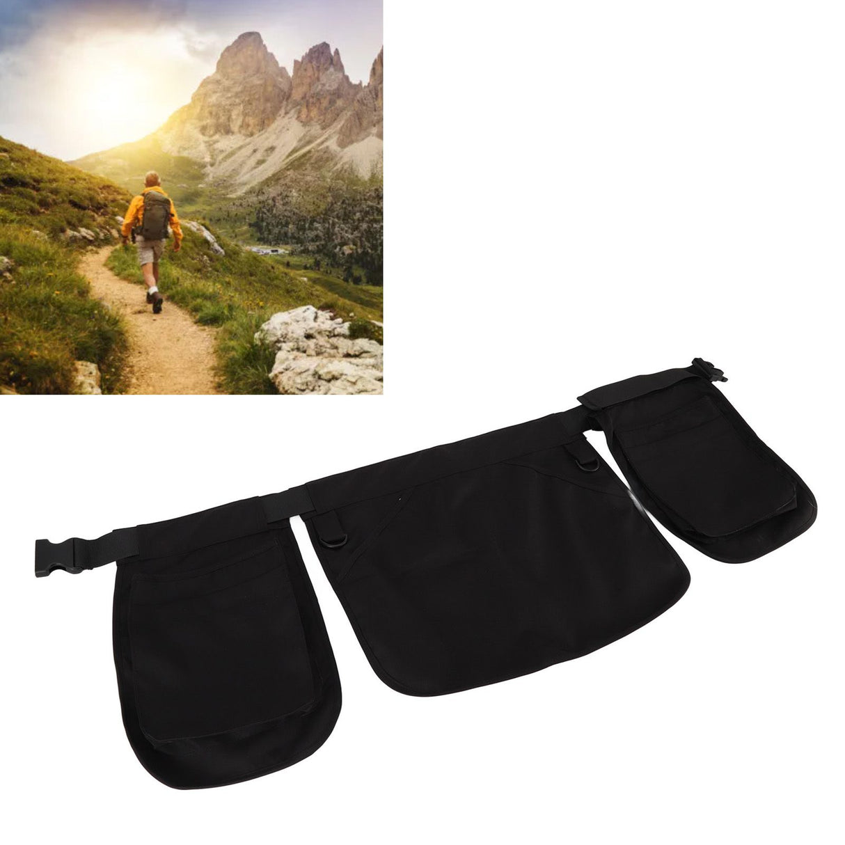 Waist Belt Bag Adjustable Large Capacity Multi Pocket Multifunctional Apron Bag for Men Women