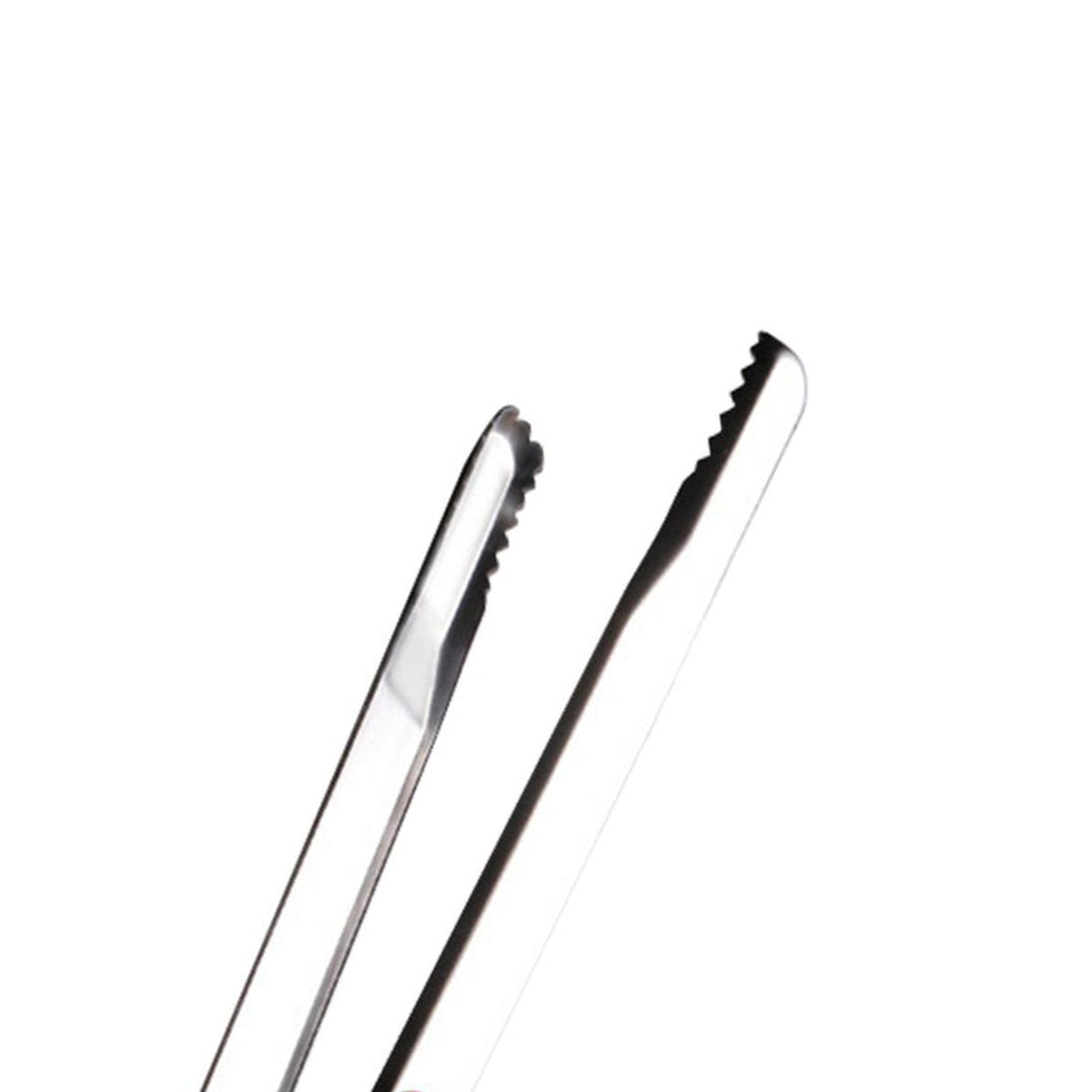 Kitchen Cooking Tong Stainless Steel Easy to Clean Teeth Mouth Steak Clip for BBQ Food 25.5cm Red