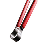 Kitchen Cooking Tong Stainless Steel Easy to Clean Teeth Mouth Steak Clip for BBQ Food 25.5cm Red - Extra Image