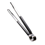 Kitchen Cooking Tong Stainless Steel Easy to Clean Teeth Mouth Steak Clip for BBQ Food 25.5cm Black