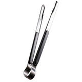 Kitchen Cooking Tong Stainless Steel Easy to Clean Teeth Mouth Steak Clip for BBQ Food 25.5cm Black - Side View