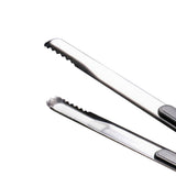 Kitchen Cooking Tong Stainless Steel Easy to Clean Teeth Mouth Steak Clip for BBQ Food 25.5cm Black - Extra Image