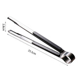 Kitchen Cooking Tong Stainless Steel Easy to Clean Teeth Mouth Steak Clip for BBQ Food 25.5cm Black