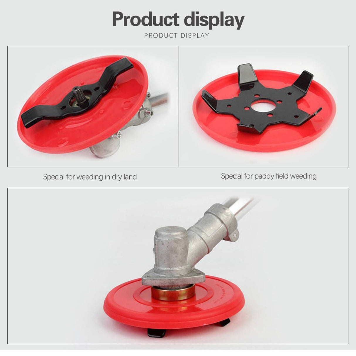 Grass Trimmer Head Multi Function Lawn Mower Weeding Plate Replacement with Interchangeable Blade for Gardening