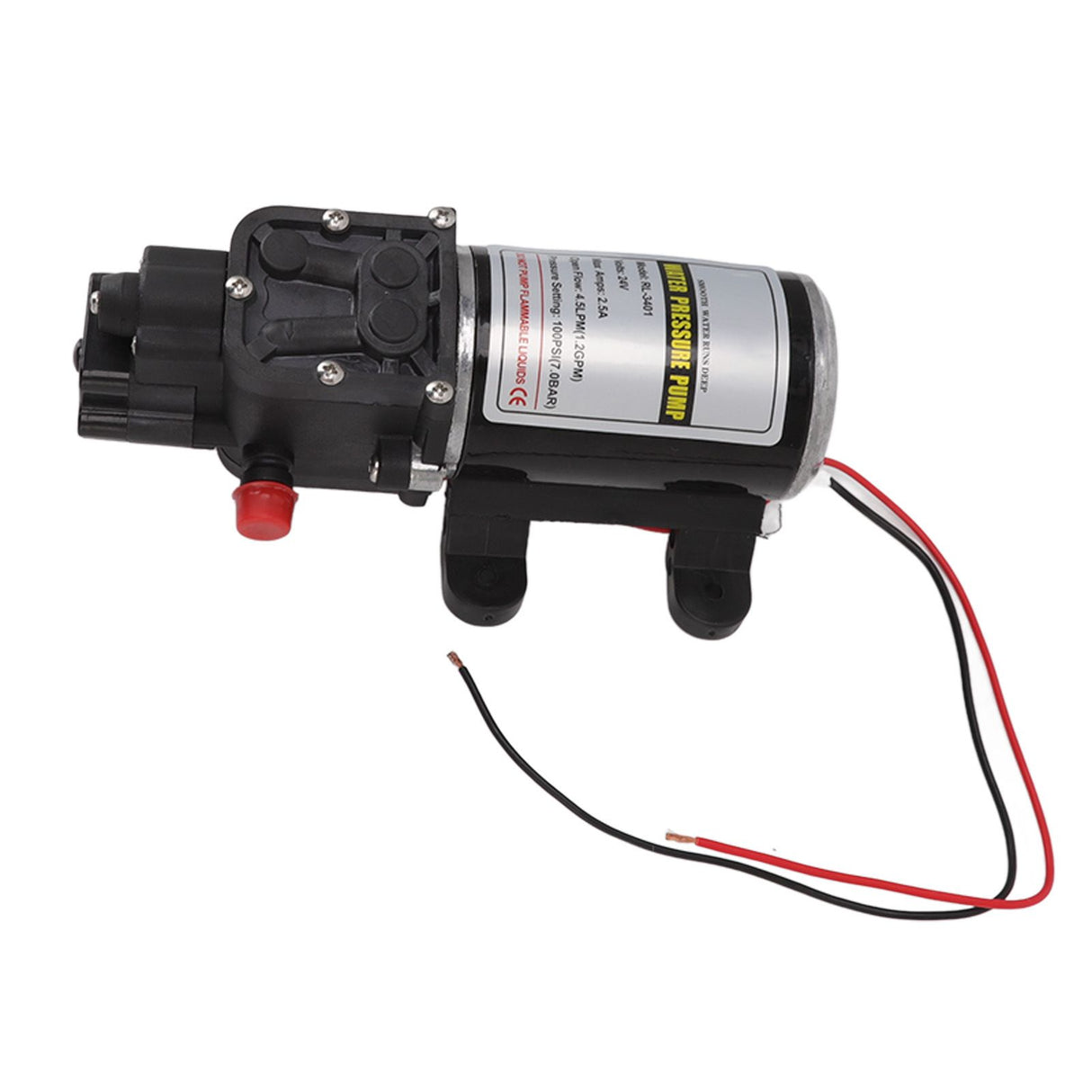 Diaphragm Water Pump Self Priming Intermittent Diaphragm Pump High Pressure Water Pump for Home Marine RL 3401(24V)