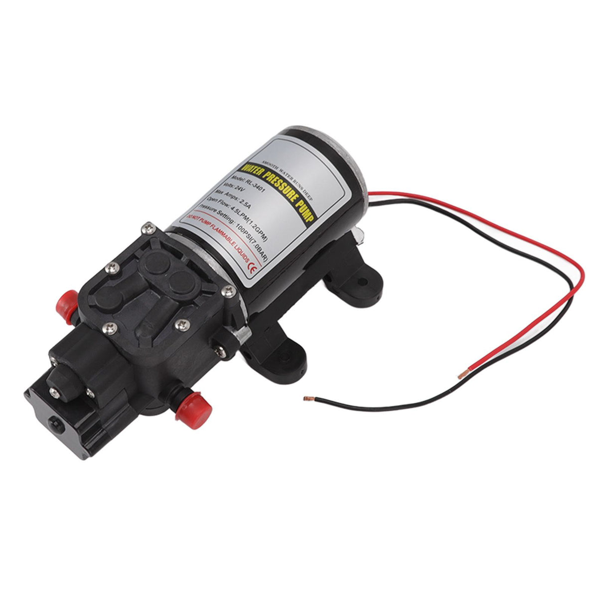 Diaphragm Water Pump Self Priming Intermittent Diaphragm Pump High Pressure Water Pump for Home Marine RL 3401(24V)