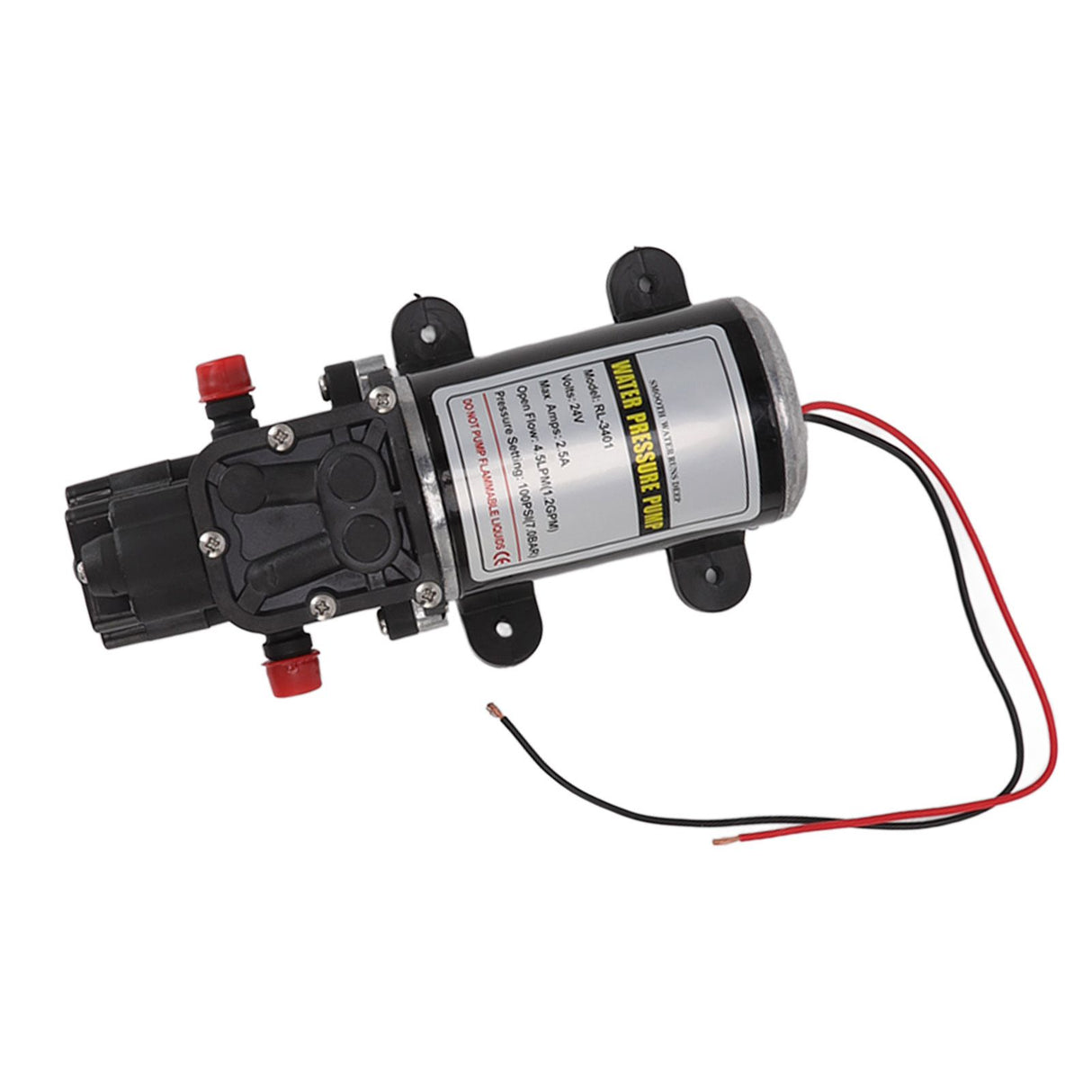 Diaphragm Water Pump Self Priming Intermittent Diaphragm Pump High Pressure Water Pump for Home Marine RL 3401(24V)