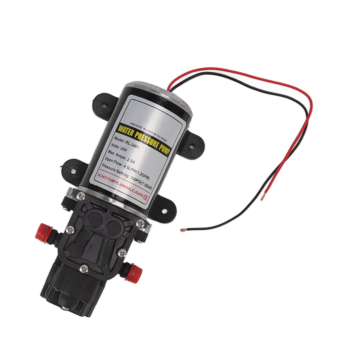 Diaphragm Water Pump Self Priming Intermittent Diaphragm Pump High Pressure Water Pump for Home Marine RL 3401(24V)