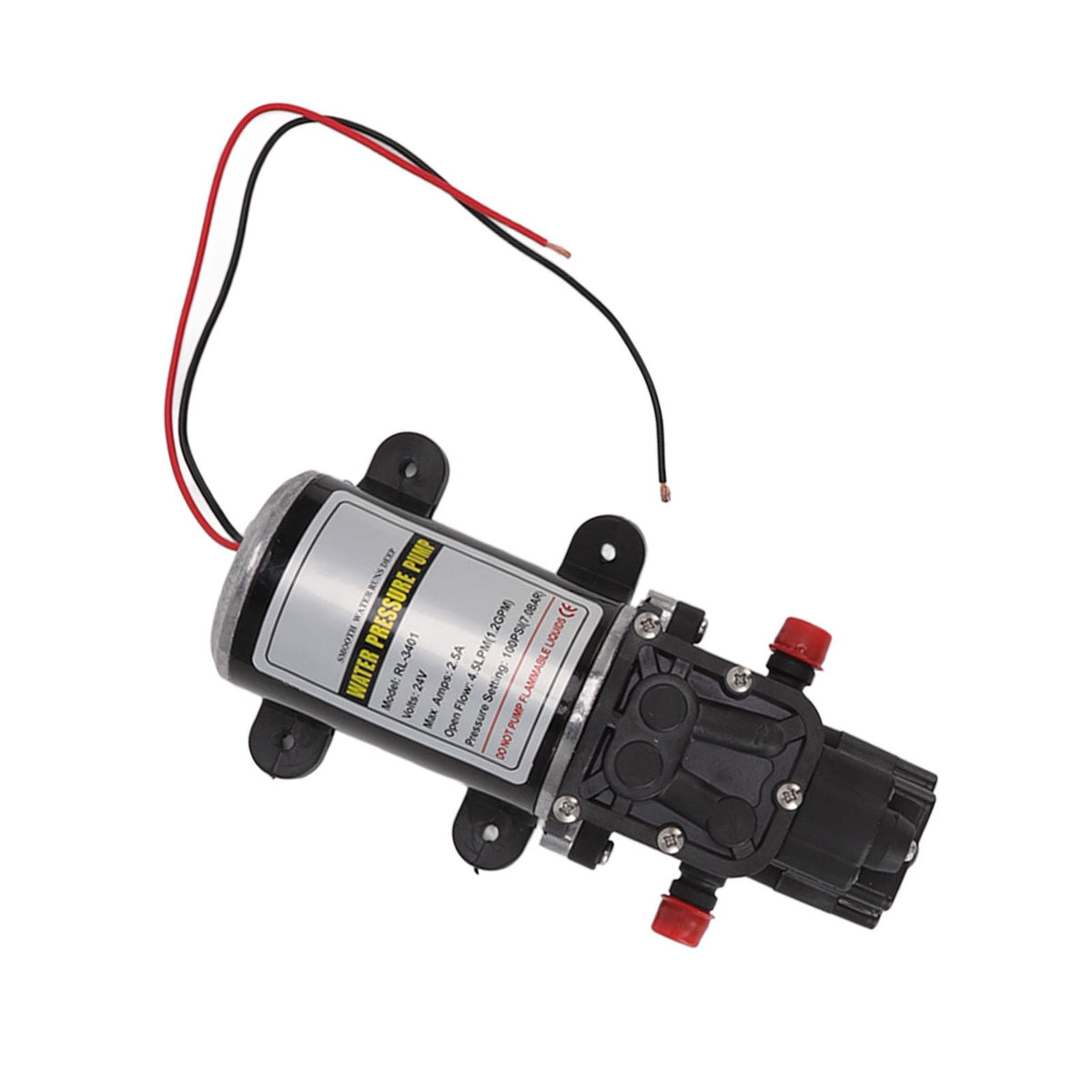 Diaphragm Water Pump Self Priming Intermittent Diaphragm Pump High Pressure Water Pump for Home Marine RL 3401(24V)