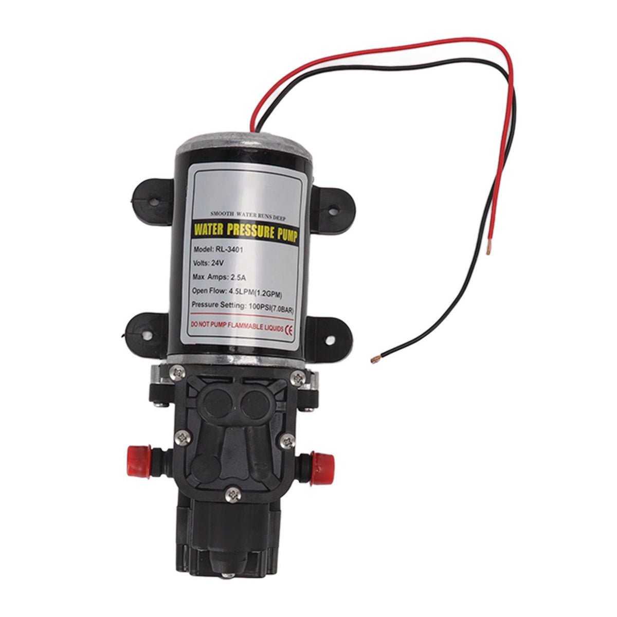 Diaphragm Water Pump Self Priming Intermittent Diaphragm Pump High Pressure Water Pump for Home Marine RL 3401(24V)