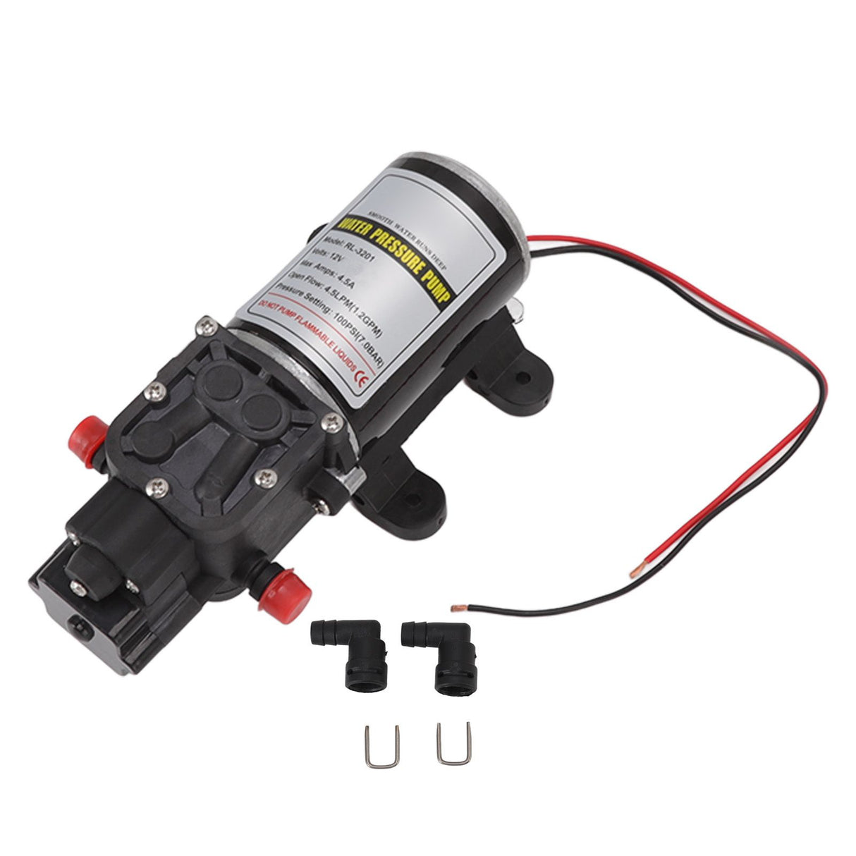 Diaphragm Water Pump Self Priming Intermittent Diaphragm Pump High Pressure Water Pump for Home Marine RL 3201(12V)