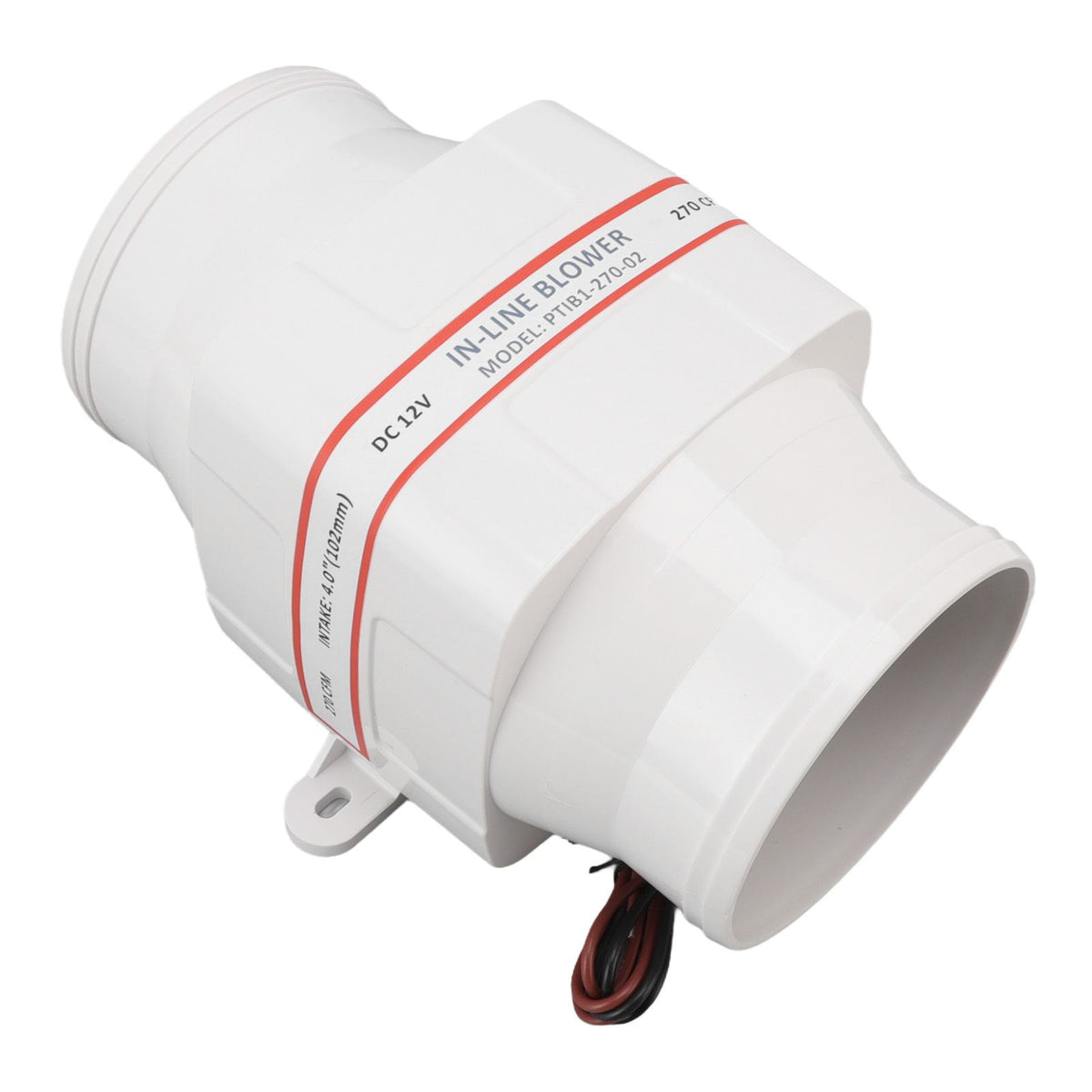 12v Electric In Line Blower ABS Shell Marine Boat in Line Bilge Air Blower Marine Cabin Engine Ventilation Blower Fan 4 Inch