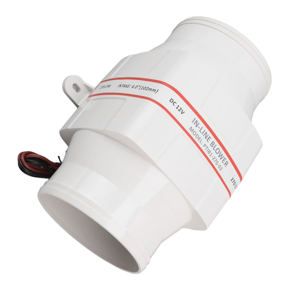12v Electric In Line Blower ABS Shell Marine Boat in Line Bilge Air Blower Marine Cabin Engine Ventilation Blower Fan 4 Inch
