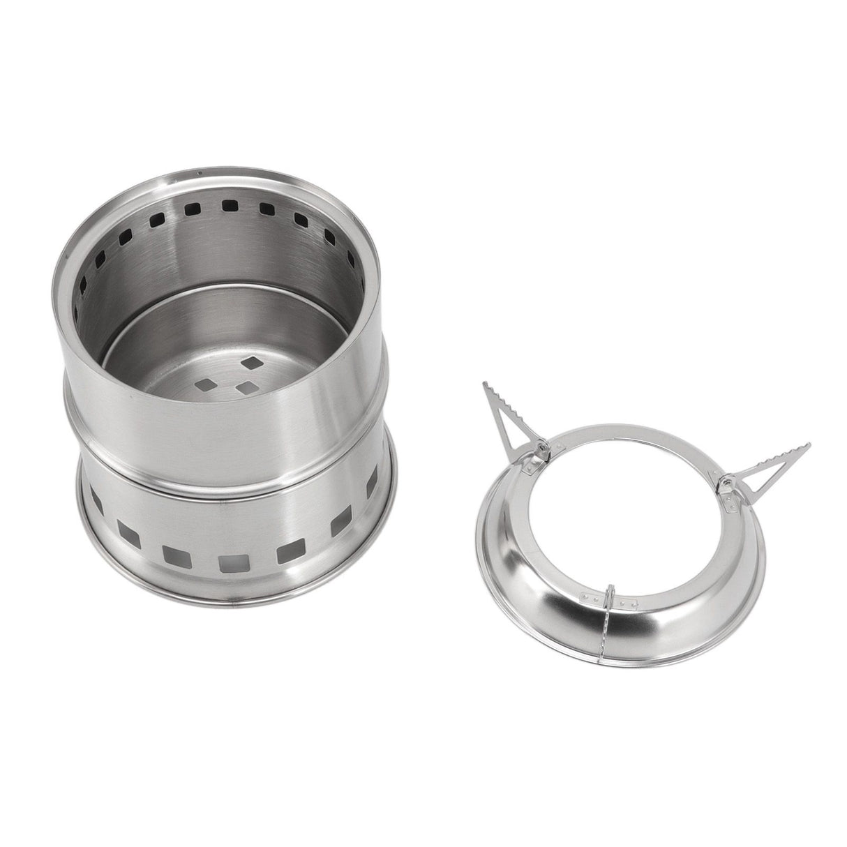 Mini Alcohol Stove for Camping Hiking Stainless Steel Campfire Stove With Storage Bag Round
