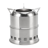 Mini Alcohol Stove for Camping Hiking Stainless Steel Campfire Stove With Storage Bag Round
