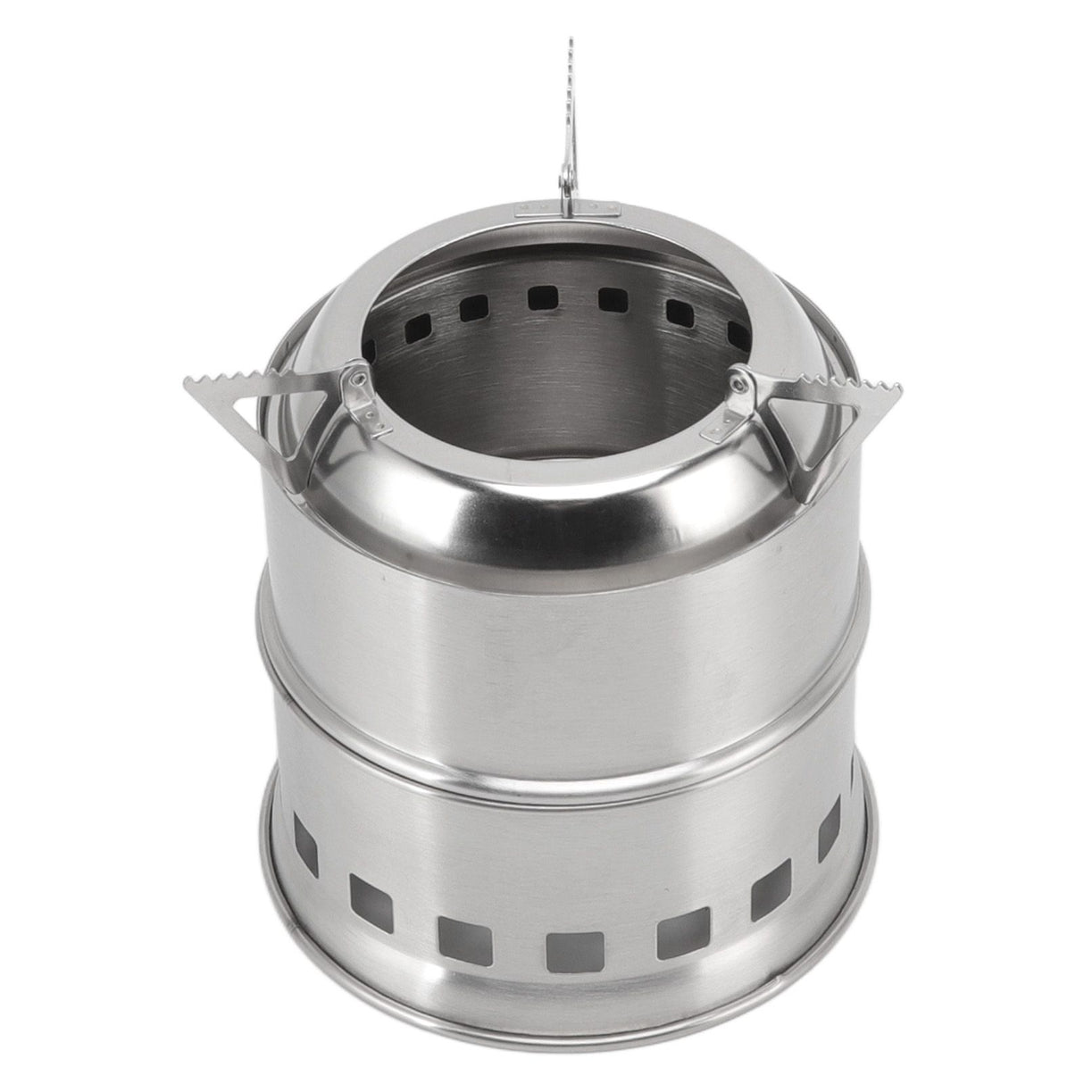 Mini Alcohol Stove for Camping Hiking Stainless Steel Campfire Stove With Storage Bag Round