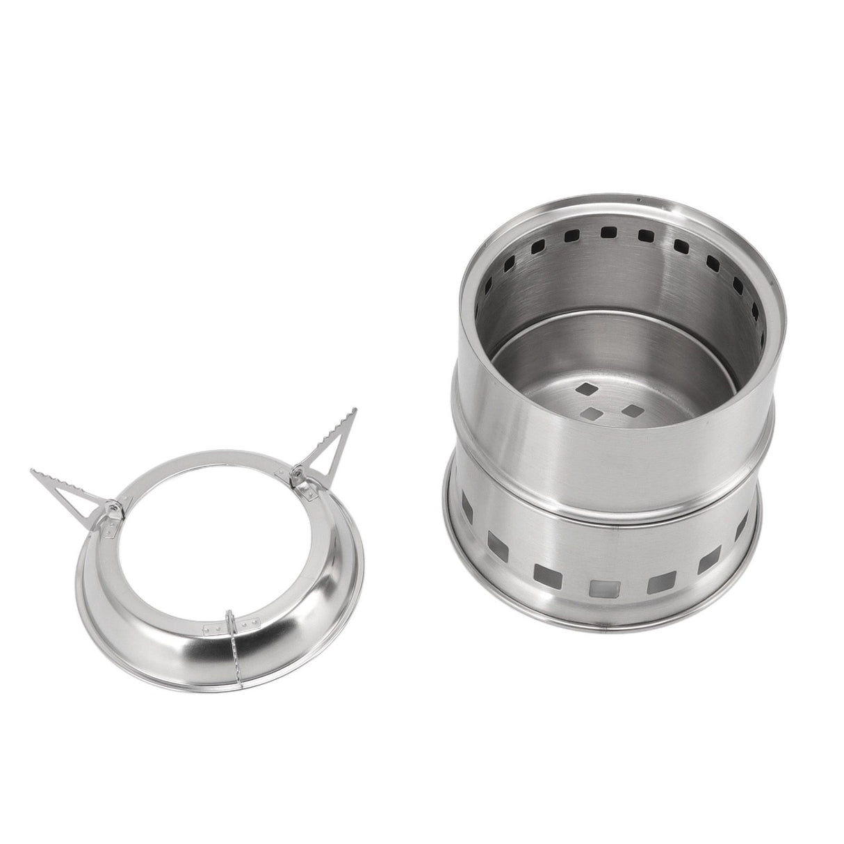 Mini Alcohol Stove for Camping Hiking Stainless Steel Campfire Stove With Storage Bag Round