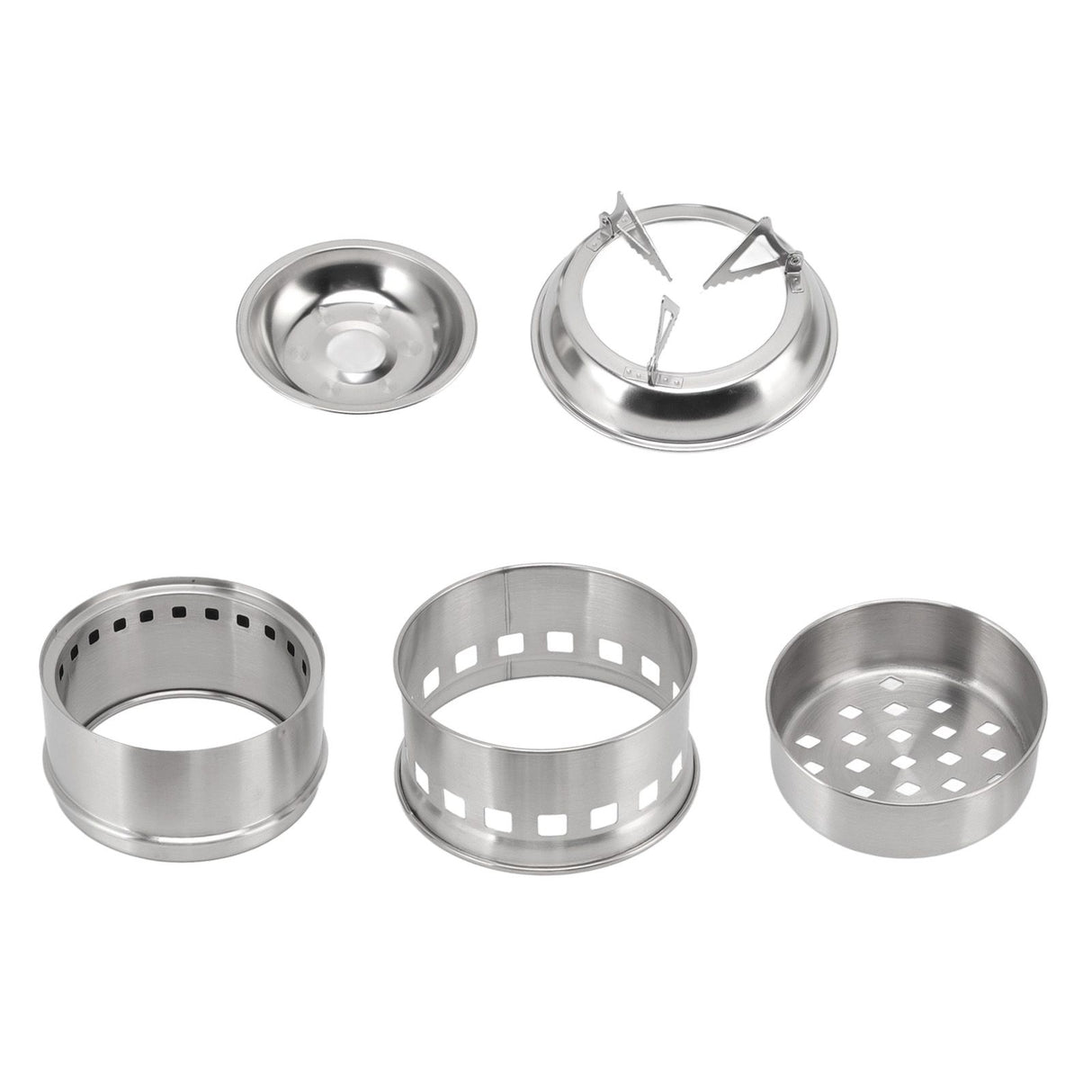Mini Alcohol Stove for Camping Hiking Stainless Steel Campfire Stove With Storage Bag Round