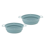2pcs Fryer Silicone Liner Collapsible Food Grade Silicone Pot for Air Cooker Round Fryer Silicone Basket Blue