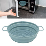 2pcs Fryer Silicone Liner Collapsible Food Grade Silicone Pot for Air Cooker Round Fryer Silicone Basket Blue - Extra Image