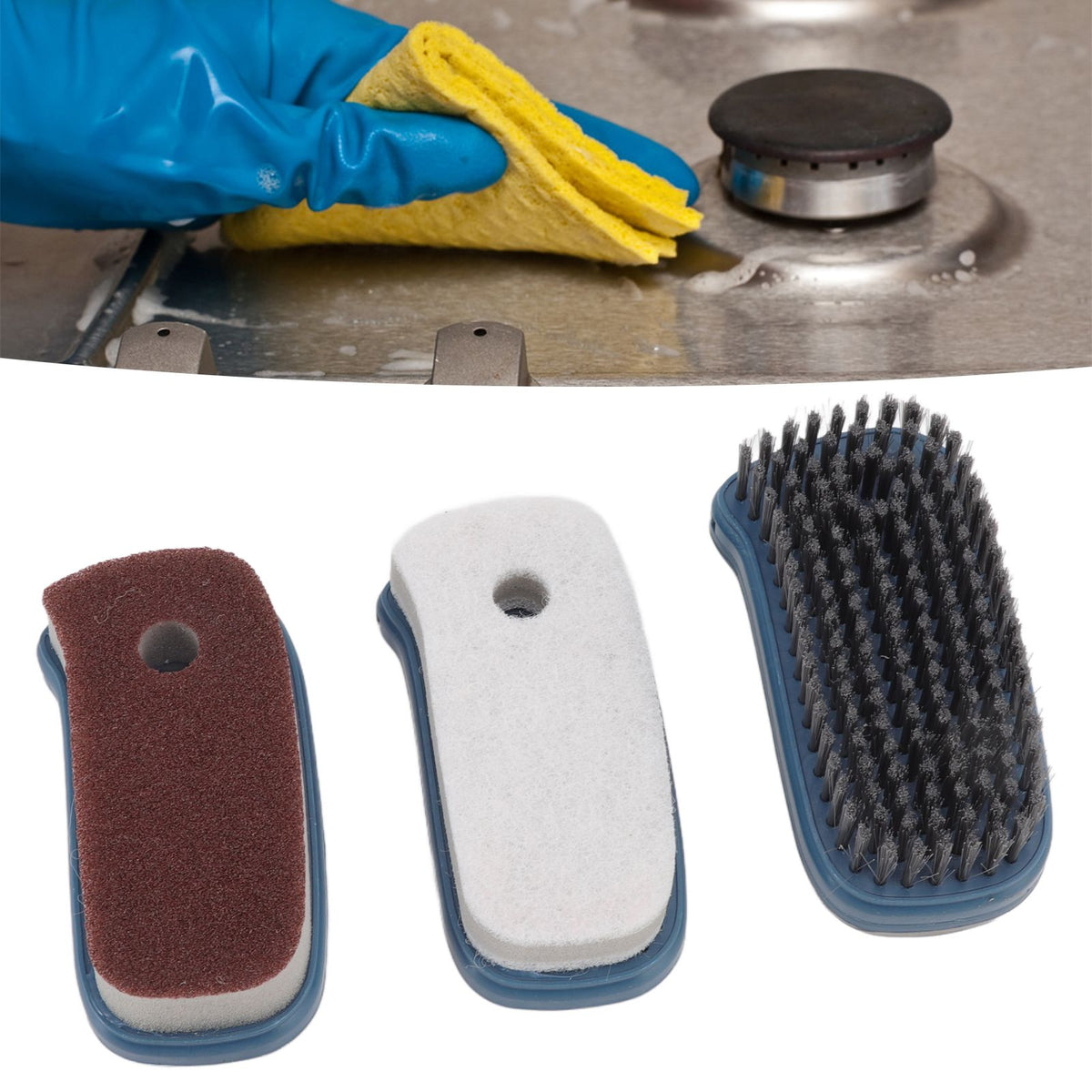 Kitchen Cleaning Brush 3 in 1 Multipurpose Hydraulic BBQ Pot Brush for Home Kitchen Car