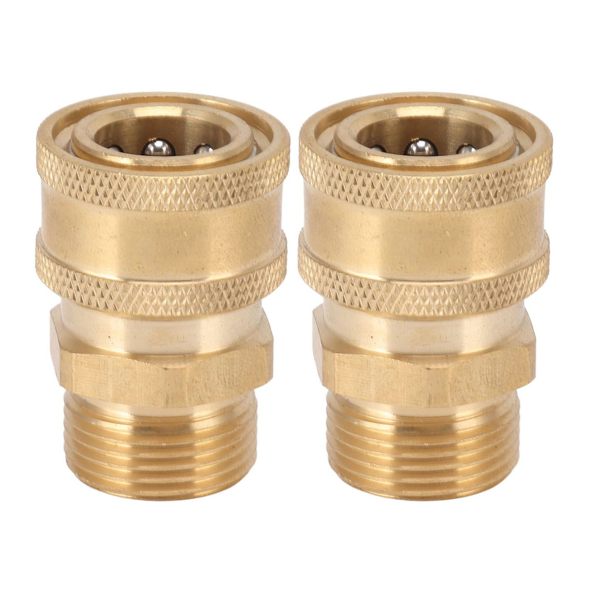 2Pcs Pure Copper M22 High Pressure Washer Fitting Adapter 3/8 Inch NPT Female to M22 Male Adapter Inner Hole 15mm/0.59in