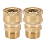 2Pcs Pure Copper M22 High Pressure Washer Fitting Adapter 3/8 Inch NPT Female to M22 Male Adapter Inner Hole 15mm/0.59in
