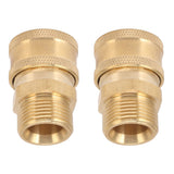 2Pcs Pure Copper M22 High Pressure Washer Fitting Adapter 3/8 Inch NPT Female to M22 Male Adapter Inner Hole 15mm/0.59in