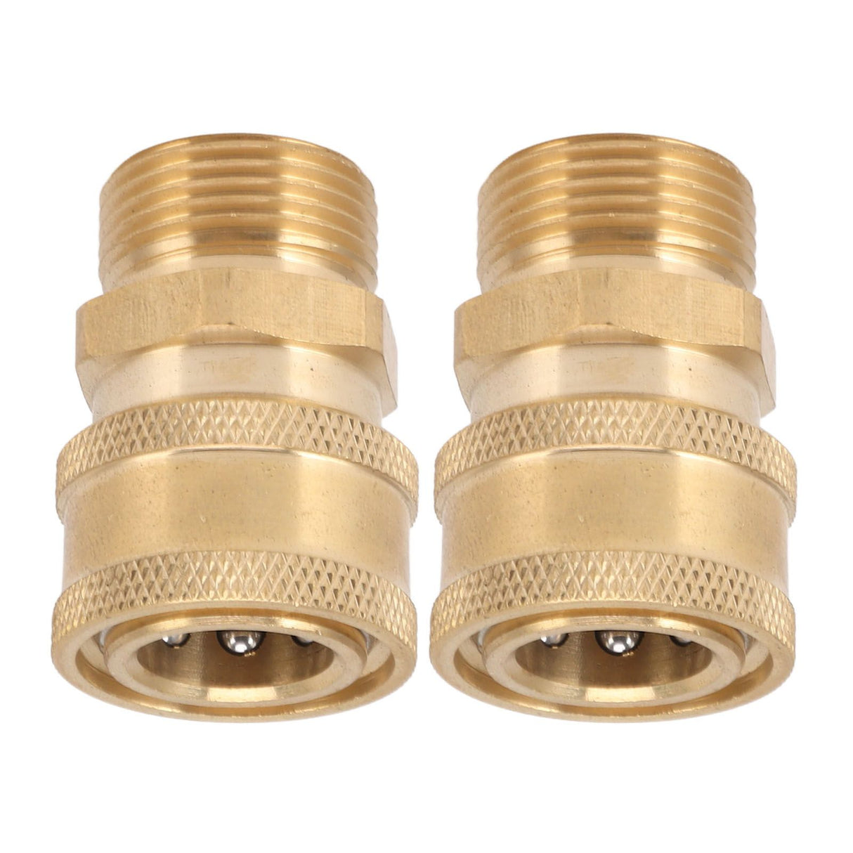 2Pcs Pure Copper M22 High Pressure Washer Fitting Adapter 3/8 Inch NPT Female to M22 Male Adapter Inner Hole 15mm/0.59in