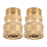 2Pcs Pure Copper M22 High Pressure Washer Fitting Adapter 3/8 Inch NPT Female to M22 Male Adapter Inner Hole 15mm/0.59in