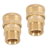 2Pcs Pure Copper M22 High Pressure Washer Fitting Adapter 3/8 Inch NPT Female to M22 Male Adapter Inner Hole 15mm/0.59in