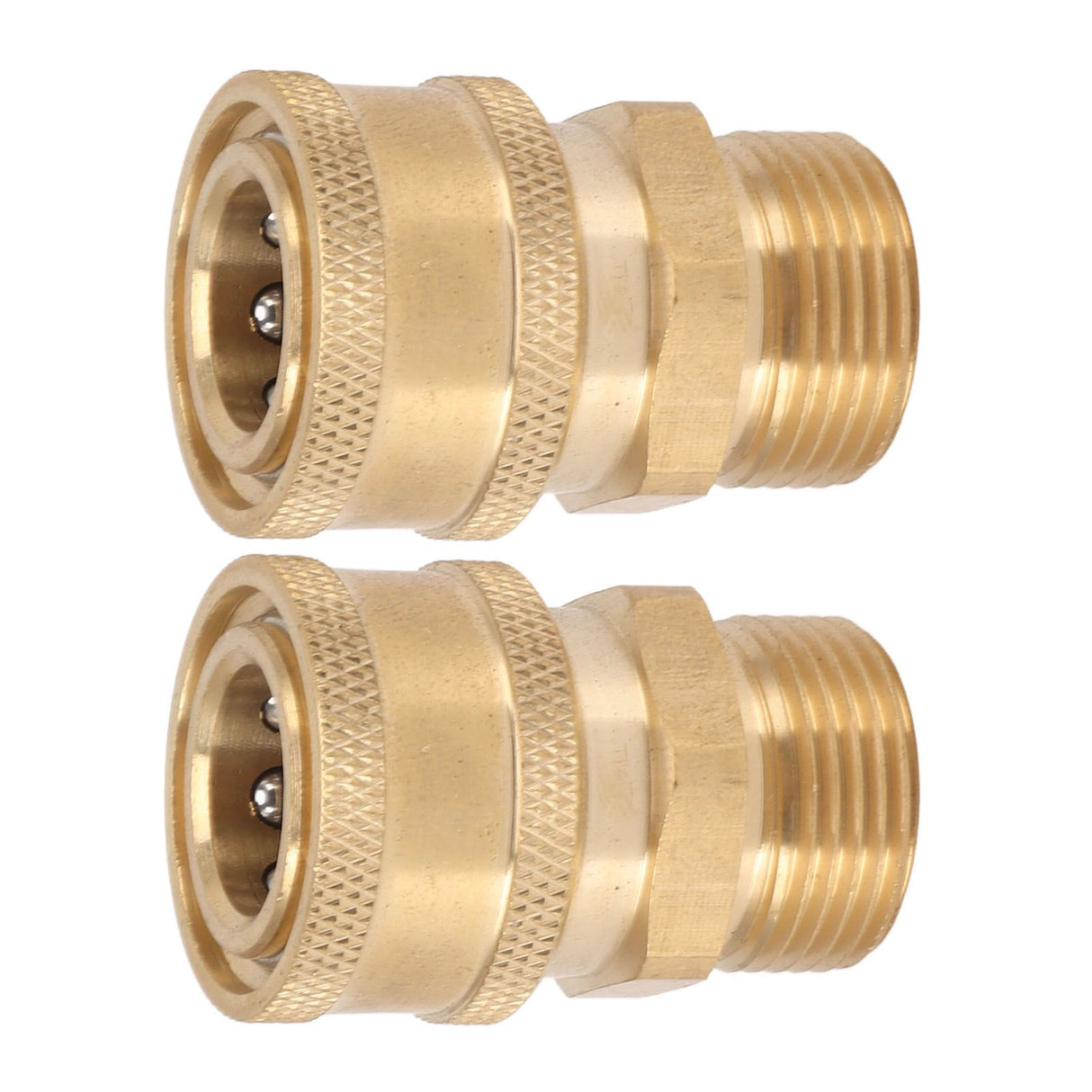 2Pcs Pure Copper M22 High Pressure Washer Fitting Adapter 3/8 Inch NPT Female to M22 Male Adapter Inner Hole 15mm/0.59in